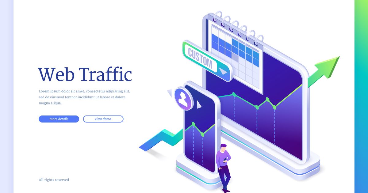 A customised graphic image on types of web traffic sources