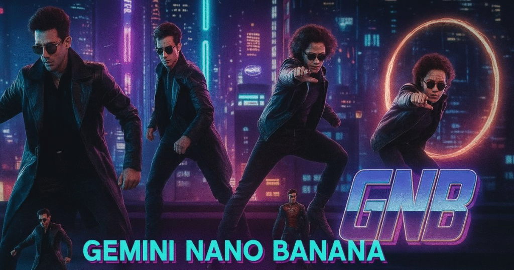 Friends are dressed in leather jackets straight out of The Matrix, drenched in neon city lights, and “mini-figurine” versions of themselves strike Avengers-style hero landings