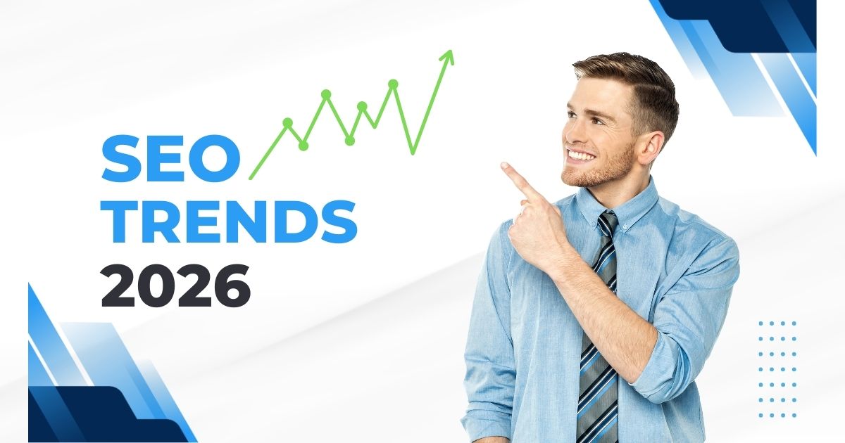 SEO trends for 2026 showing AI Overviews, local search, and Google Business Profile optimization